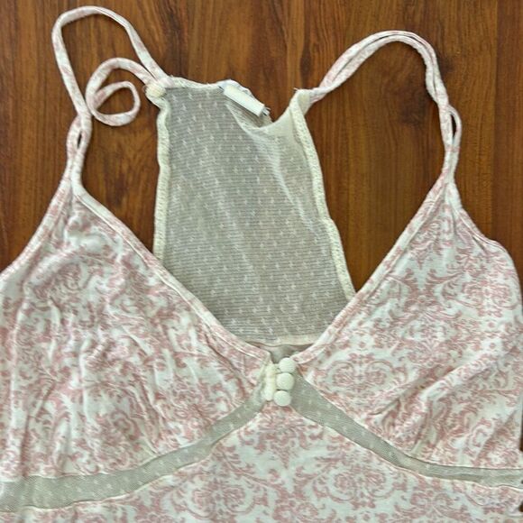 Tarte intimates pink printed nightgown sleepwear size M and lace - Picture 2 of 4